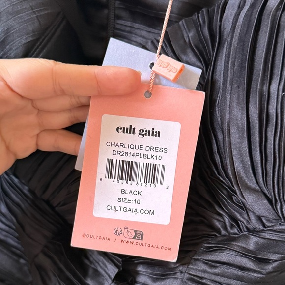 🆕 CULT GAIA Charlique Pleated Mini Dress Black Sz 10 - Picture 8 of 9